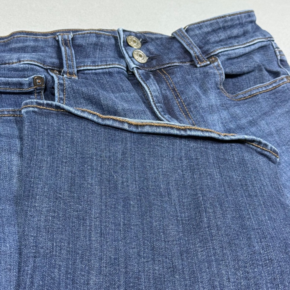 American Eagle Super Stretch Flare Jeans Dark Wash Blue Womens 10 X-Short